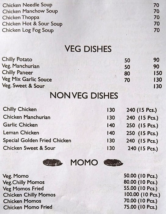 Menu at China Hot Pot Restaurant, Faridabad