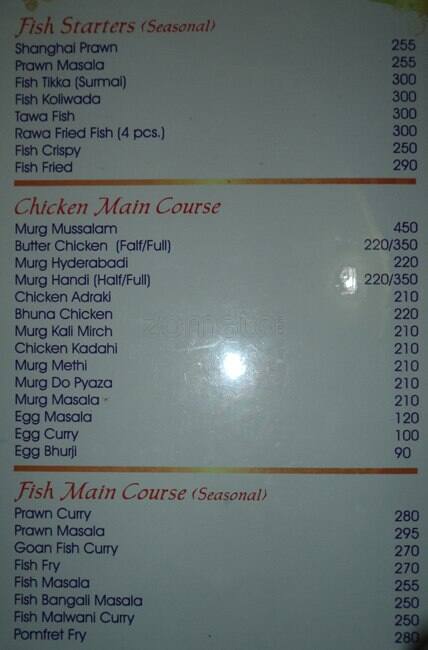 Hotel Plaza Palace menu