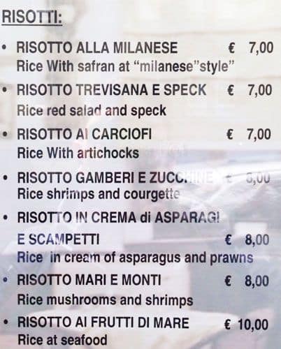 Menu di La Buca 