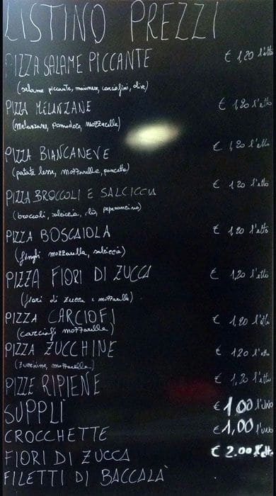 Menu di Pizzeria Pina e Maurizio dal 1985 