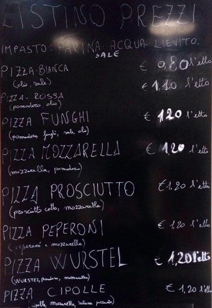 Menu di Pizzeria Pina e Maurizio dal 1985 