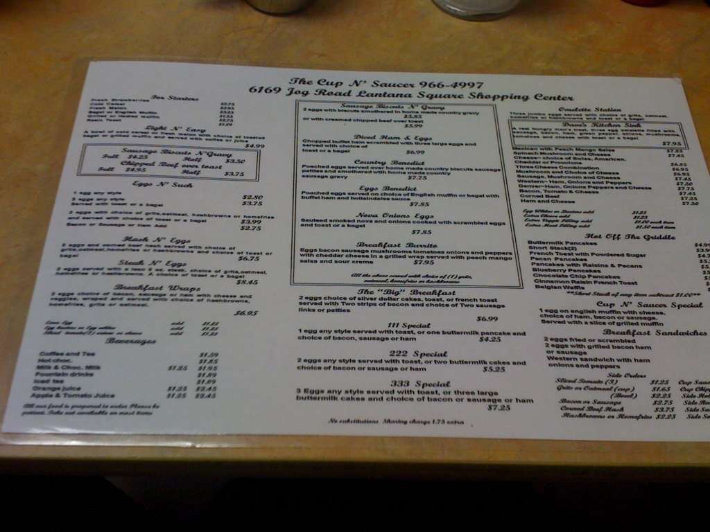 Cup & Saucer Bagel Shop Menu Urbanspoon/Zomato