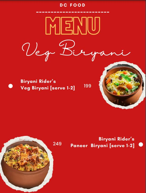 Menu of DC Food, Badkal Lake, Faridabad