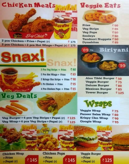 Menu at Big Chick Fried Chicken, Chennai, 152