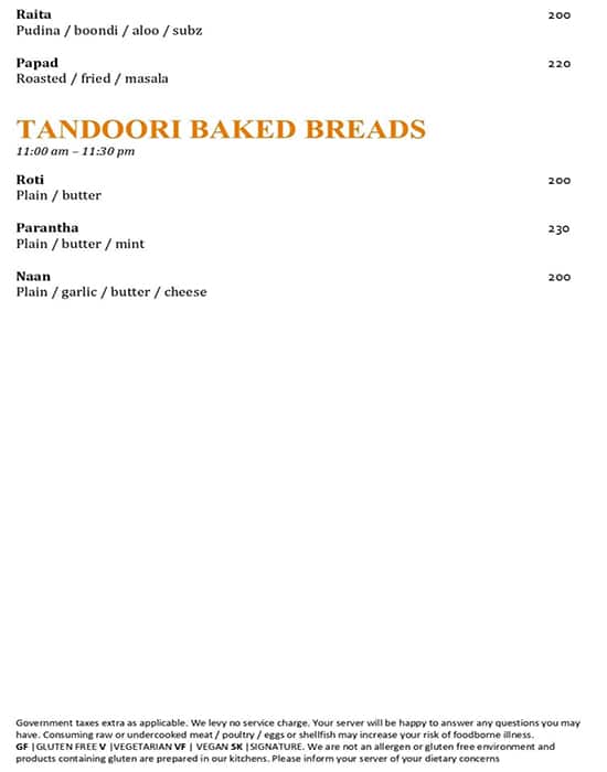 Spice Kitchen - JW Marriott Pune menu