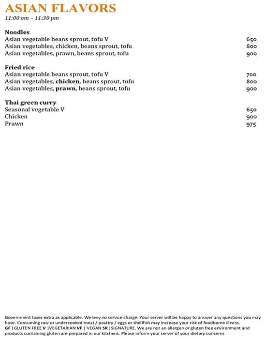 Spice Kitchen - JW Marriott Pune menu