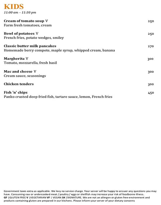 Spice Kitchen - JW Marriott Pune menu