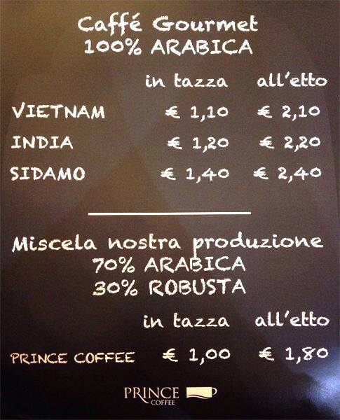 Menu di Prince Coffee Shop 