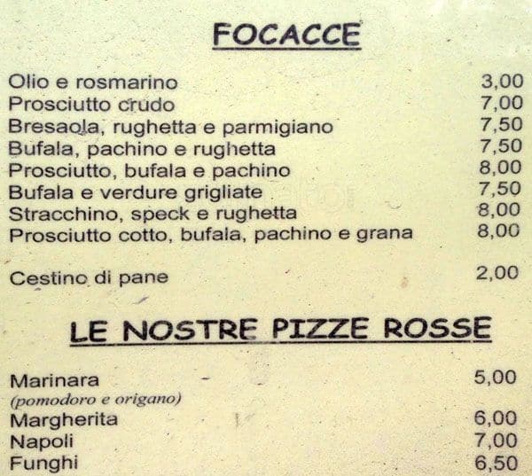 Menu di Il Pettirosso 
