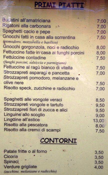 Menu di Il Pettirosso 