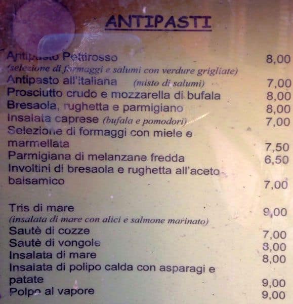 Menu di Il Pettirosso 