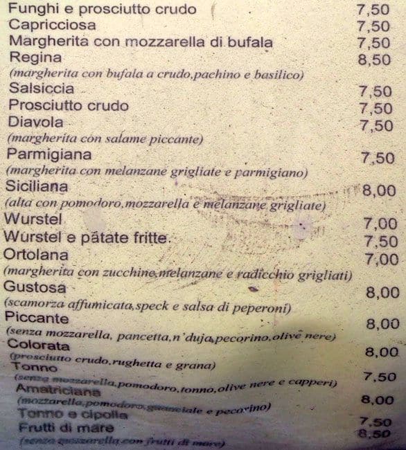 Menu di Il Pettirosso 