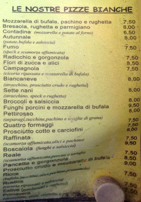 Menu di Il Pettirosso 