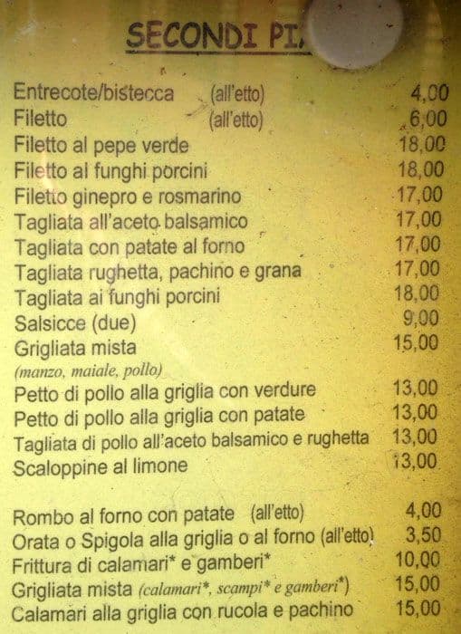 Menu di Il Pettirosso 