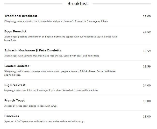 KS on the Keys Menu, Menu for KS on the Keys, South Keys, Ottawa