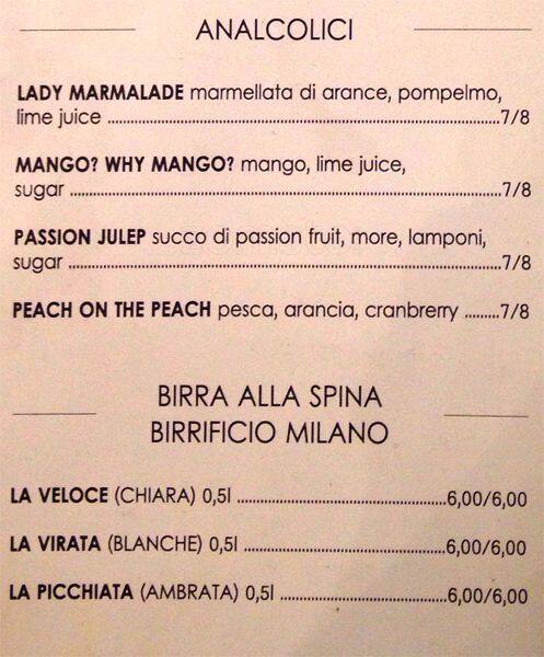Menu di BAOBAR 
