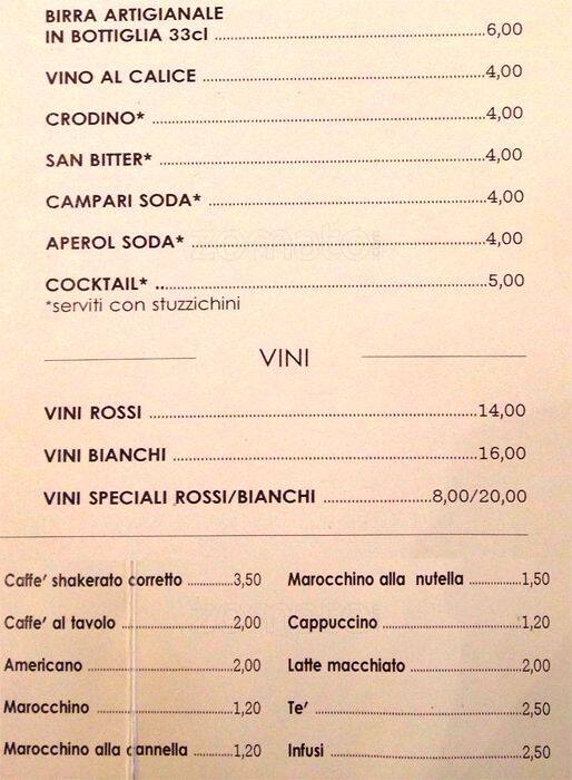 Menu di BAOBAR 