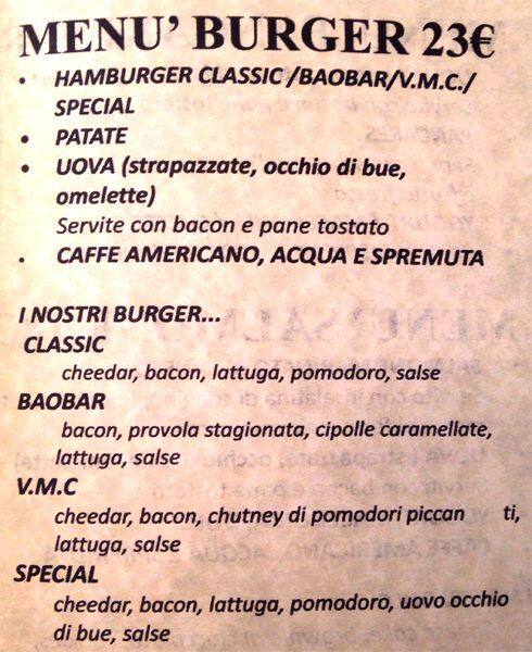 Menu di BAOBAR 