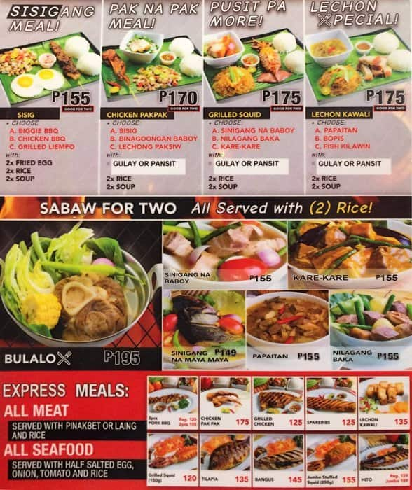 Inihaw Express Menu, Menu for Inihaw Express, Glorietta Complex, Makati ...