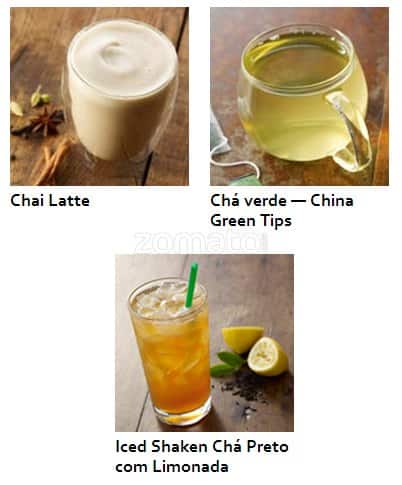 Starbucks Brasil cardápio