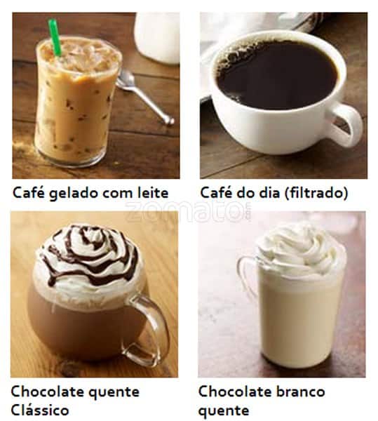 Starbucks Brasil cardápio