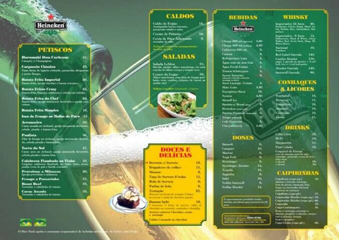 Pizza Park - Leblon cardápio