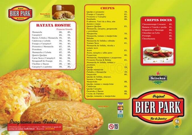 Pizza Park - Leblon cardápio