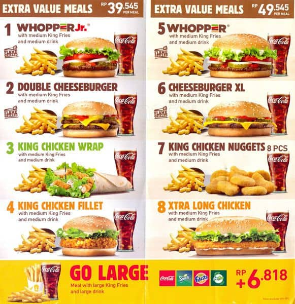 Burger King Menu