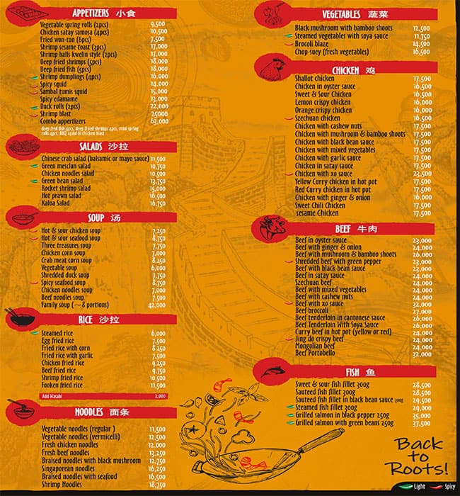 chopsticks menu number