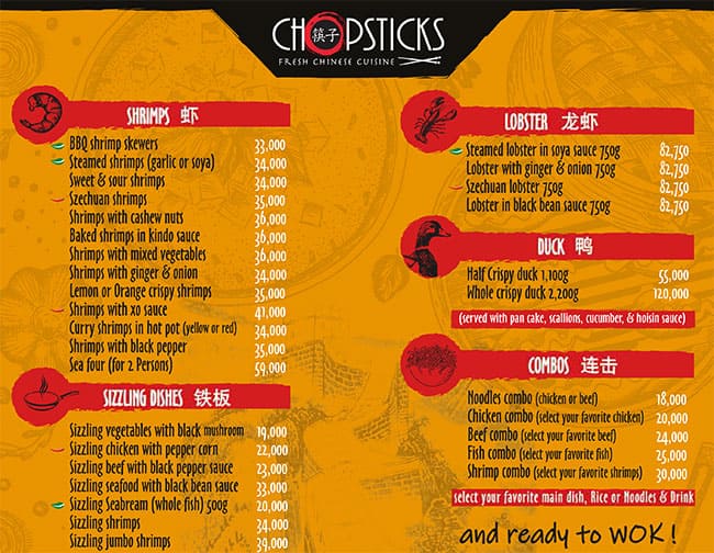 chopsticks beirut menu