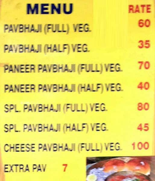 Aryan's Pav Bhaji Menu, Menu for Aryan's Pav Bhaji, Prince 