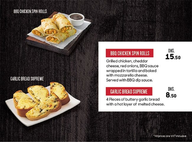 Menu of Pizza Hut Express Industrial Area Sharjah