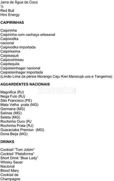 Plataforma cardápio