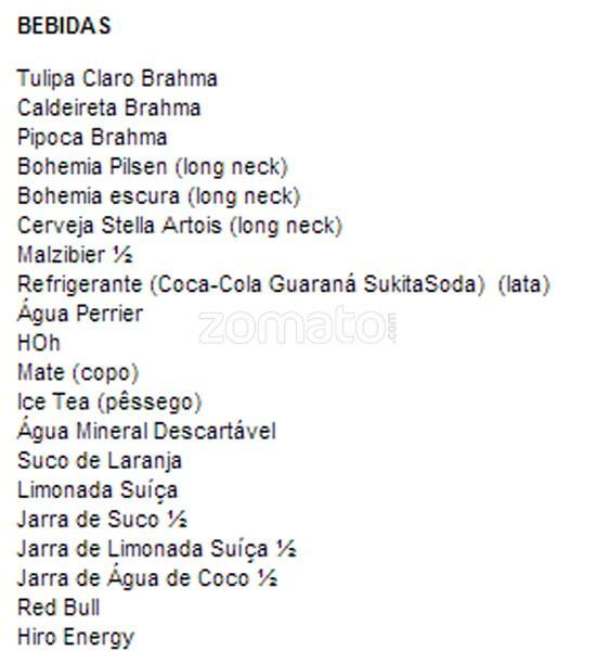 Plataforma cardápio