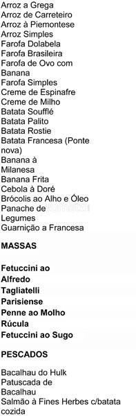 Plataforma cardápio