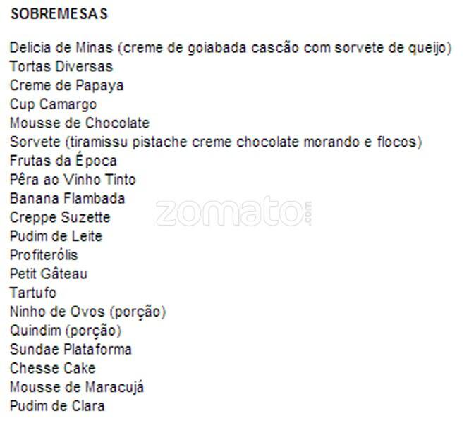 Plataforma cardápio