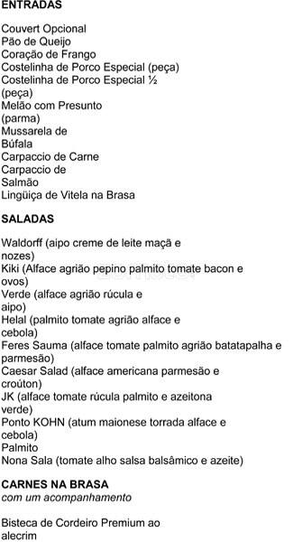 Plataforma cardápio