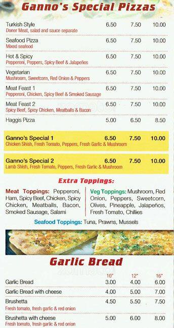Marcellos menu