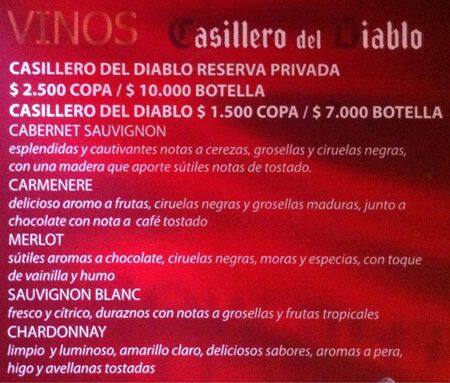 Open Bar menu