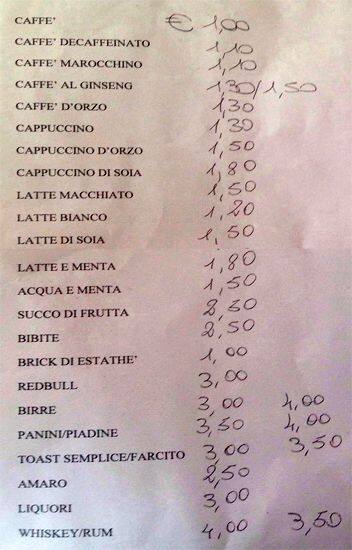Menu di Bar-Excelsior 