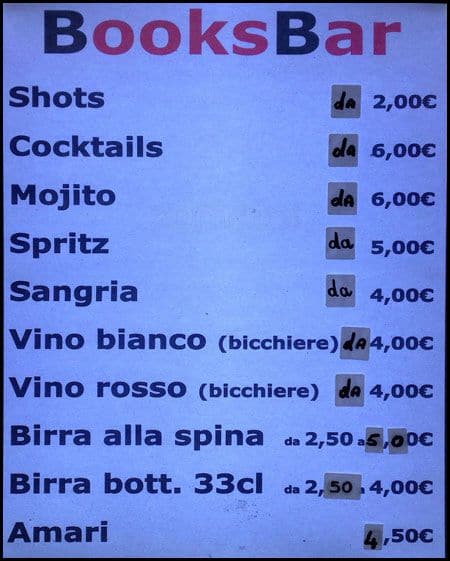 Bacab Shop Bar Speisekarte