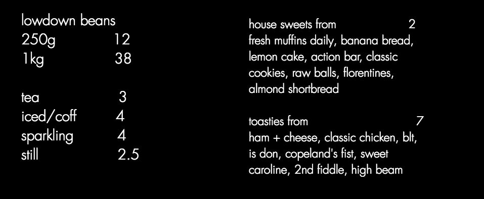 Menu at Lowdown pub & bar, Perth, 16a Cloisters Arcade