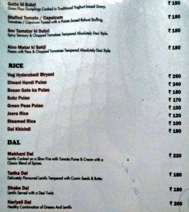 Menu at Caramel Restaurant, Udaipur