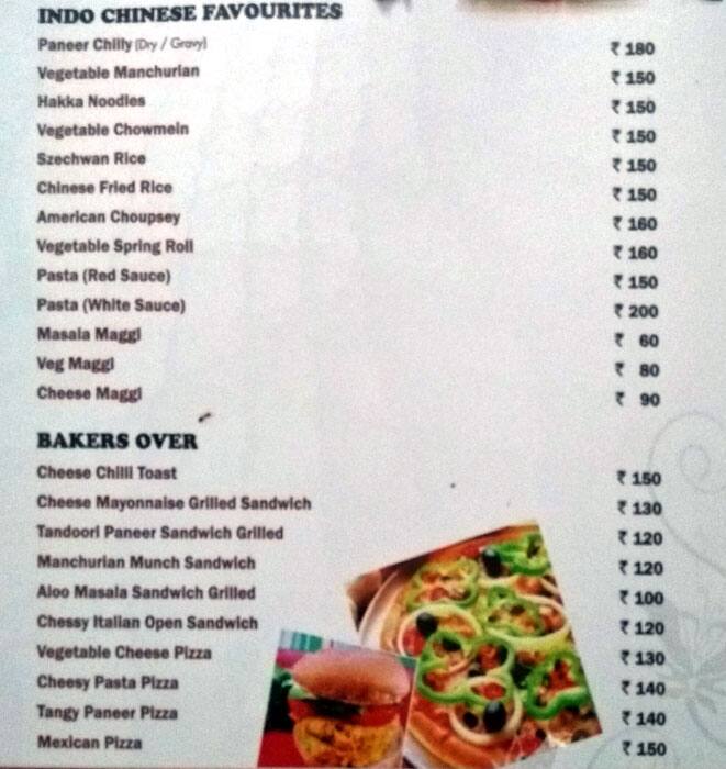 Menu at Caramel Restaurant, Udaipur