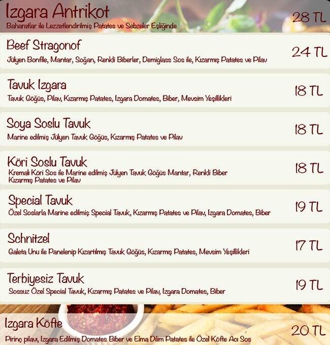Koşuyolu Kahvesi Menü, Koşuyolu Kahvesi, Koşuyolu, İstanbul için Menü