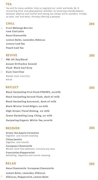 Pune Baking Company - JW Marriott Pune menu