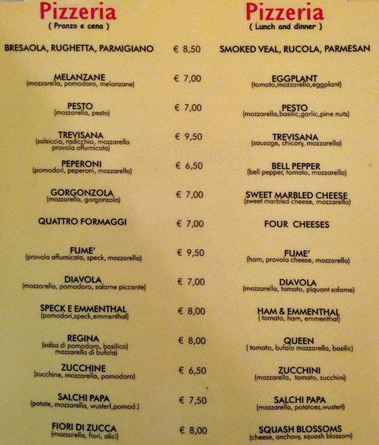 Menu di Insalata Ricca 