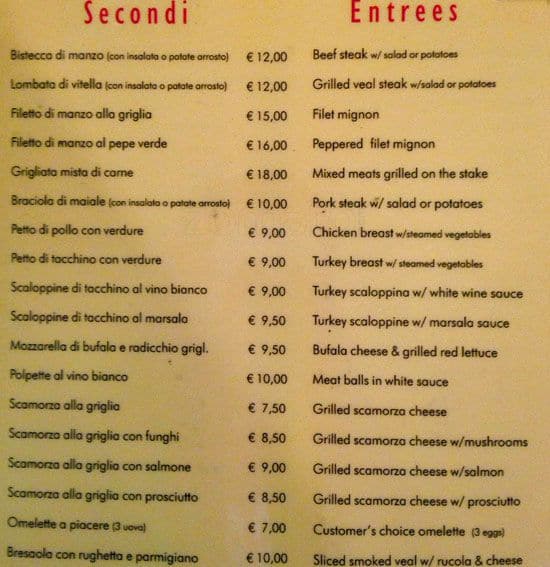 Menu di Insalata Ricca 