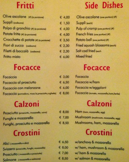 Menu di Insalata Ricca 