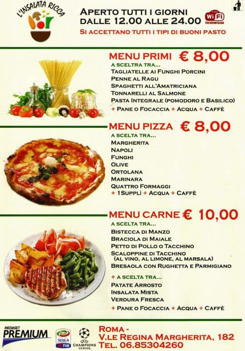 Menu di Insalata Ricca 